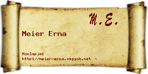 Meier Erna névjegykártya